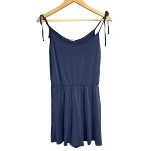 Garage Blue Tie Strap Romper